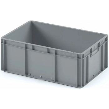 Пластиковый ящик 600х400х220 (ЕС-6422) с усиленным дном, без крышки (Чёрный)