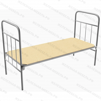 Кровать по типу «Армейская»К670Л ложе 1900х700, закруглённое, ЛДСП 5 перемычек (Серый)